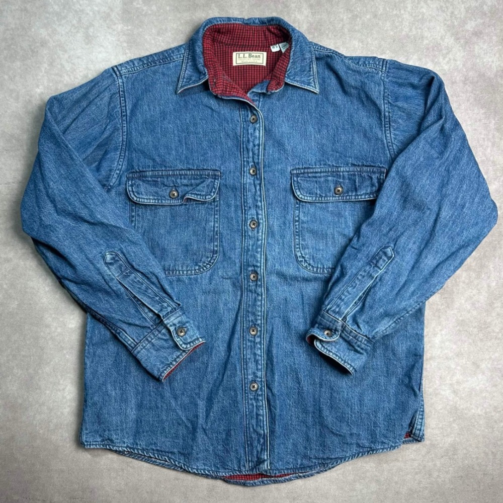 Vintage L.L. Bean Blue Denim Barn Coat/ Chore Jacket/ Button-Down Shirt